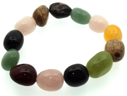 Mixed Tumbled Gemstone Pebble Bracelet