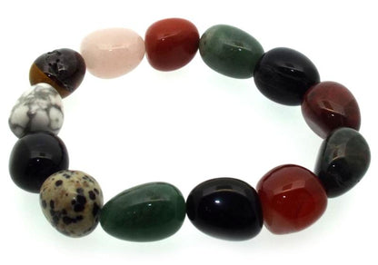 Mixed Tumbled Gemstone Pebble Bracelet