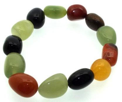 Mixed Tumbled Gemstone Pebble Bracelet