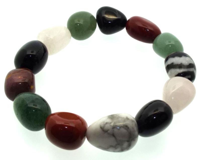 Mixed Tumbled Gemstone Pebble Bracelet