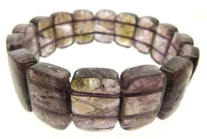 Chunky Amethyst Gemstone Elasticated Bracelet