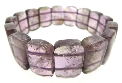 Chunky Amethyst Gemstone Elasticated Bracelet