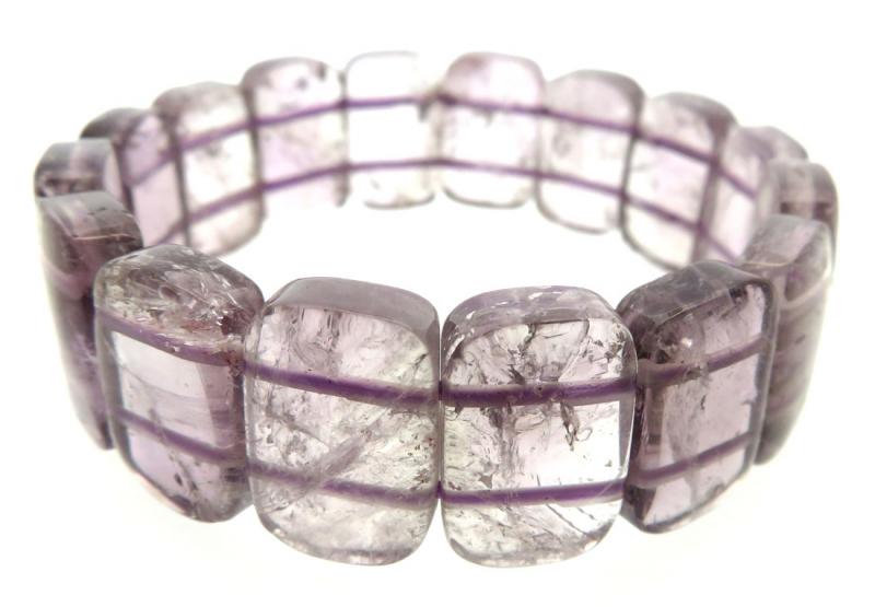 Chunky Amethyst Gemstone Elasticated Bracelet