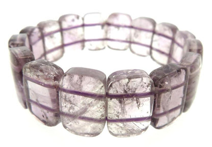 Chunky Amethyst Gemstone Elasticated Bracelet