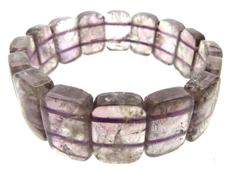 Chunky Amethyst Gemstone Elasticated Bracelet