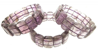 Chunky Amethyst Gemstone Elasticated Bracelet