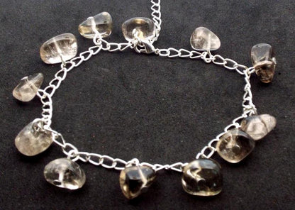 Smoky Quartz Gemstone Charm Bracelet
