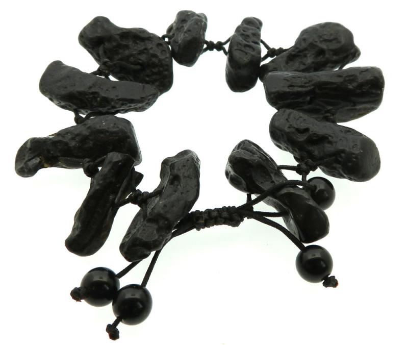Adjustable Tektite Macrame Bracelet
