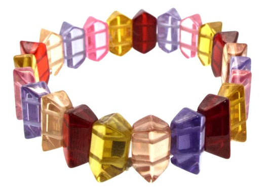 Colourful Cubic Zirconia Long Bead Bracelet