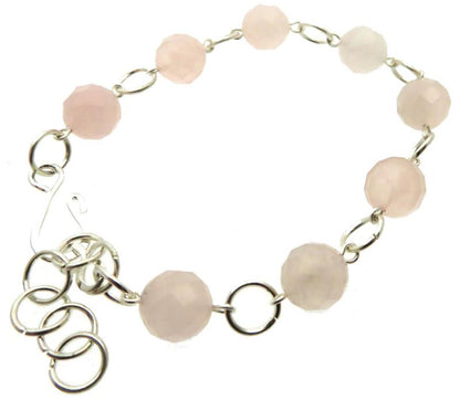 Rose Quartz Gemstone Faceted Bead Bracelet