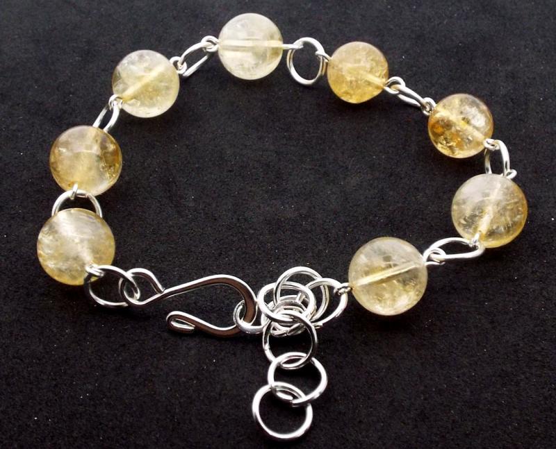 Citrine Gemstone Smooth Bead Bracelet