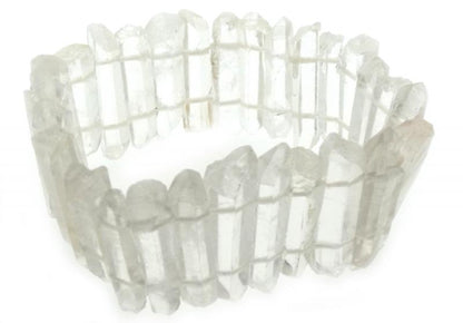 Clear Quartz Gemstone Natural Points Bracelet