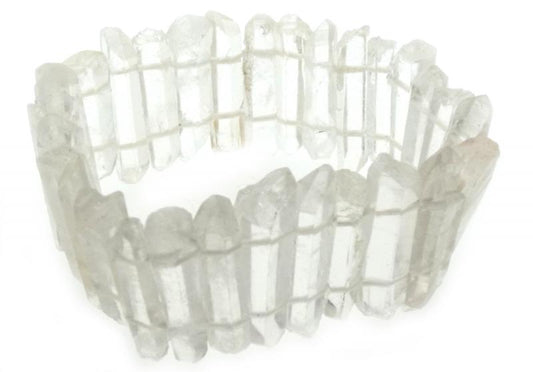 Clear Quartz Gemstone Natural Points Bracelet