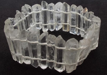 Clear Quartz Gemstone Natural Points Bracelet