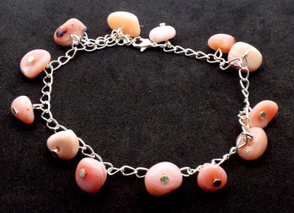 Pink Opal Gemstone Charm Bracelet