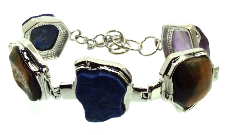 Silver Plated Chunky Gemstone Bracelet 02