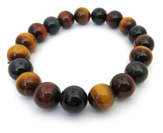 10mm Mixed Tigers Eye Gemstone Power Bracelet