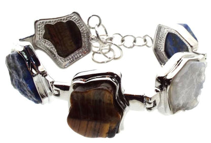 Silver Plated Chunky Gemstone Bracelet 03