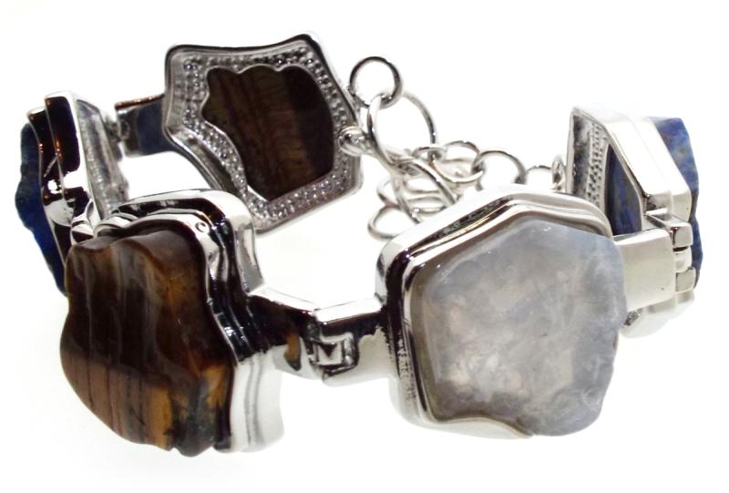 Silver Plated Chunky Gemstone Bracelet 03