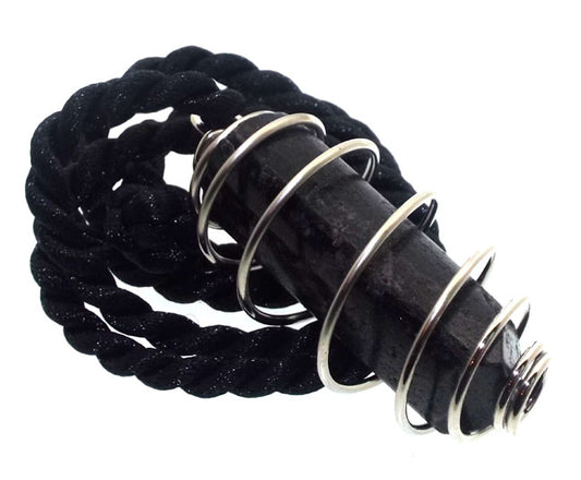 Black Tourmaline Gemstone Trillion Point Spiral Pendant