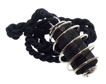 Black Tourmaline Gemstone Trillion Point Spiral Pendant