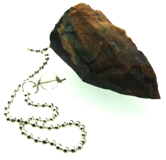 Bloodstone Hand Knapped Gemstone Pendulum
