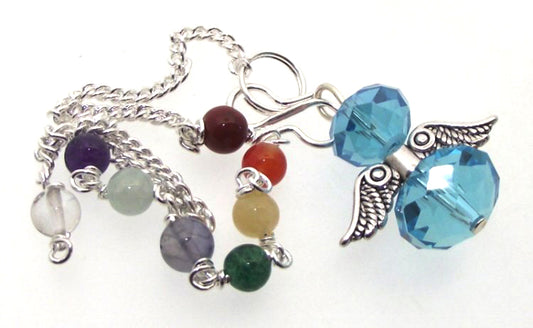 Blue Crystal Angel Charm Chakra Pendulum