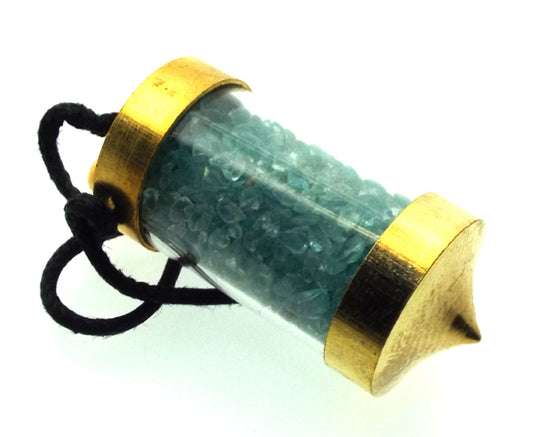 Blue Topaz Gemstone Capsule Pendulum