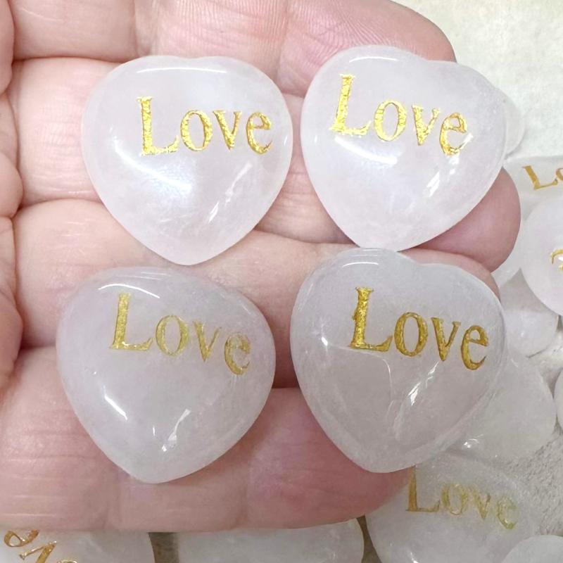 Quartz Gemstone Mini Carved Love Heart