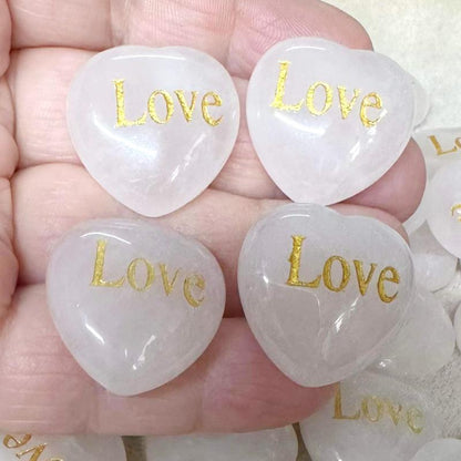 Quartz Gemstone Mini Carved Love Heart