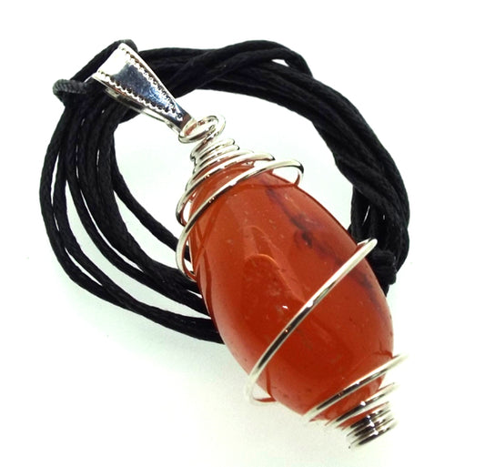 Carnelian Mini Tumbled Gemstone Spiral Pendant