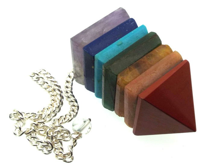 Chakra Gemstone Pyramid Pendulum