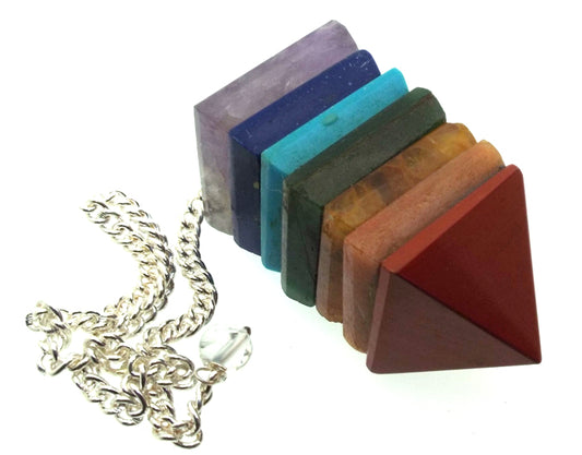 Chakra Gemstone Pyramid Pendulum