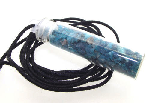 Chrysocolla Gemstone Crystal Glass Bottle Pendant