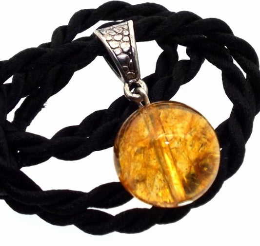18mm Citrine Gemstone Sphere Pendant