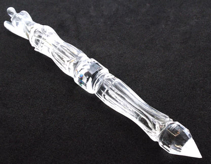 Clear Quartz Gemstone Angel Carved Healing Wand