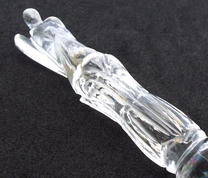Clear Quartz Gemstone Angel Carved Healing Wand