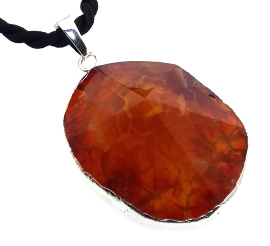 Colourful Agate Crystal Sliced Electroplated Pendant Design 10