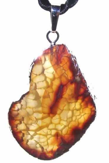 Colourful Agate Crystal Sliced Electroplated Pendant Design 03