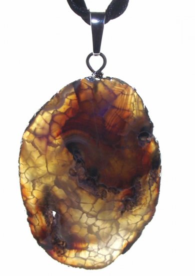 Colourful Agate Crystal Sliced Electroplated Pendant Design 09