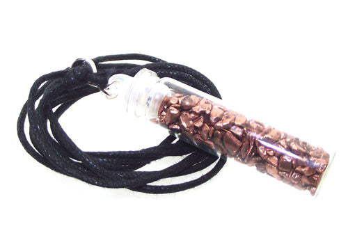 Copper Granules Glass Bottle Pendant