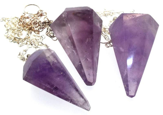 Amethyst Gemstone Chunky Terminated Pendulum