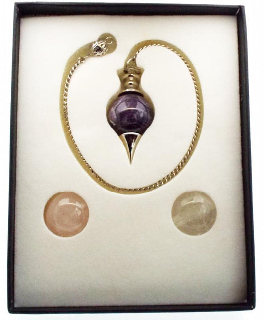 Quartz and Amethyst Interchangeable Pendulum