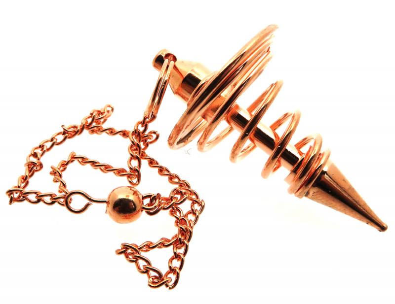 Copper Metal Spiral Divination Pendulum Dowser