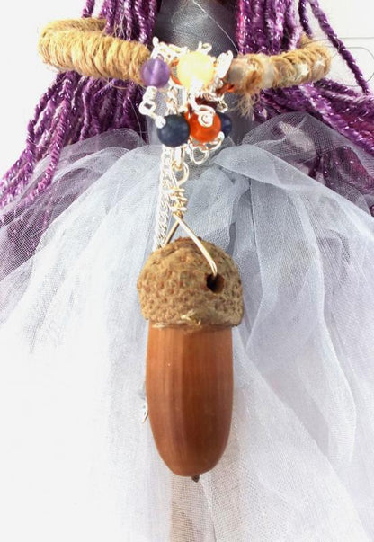 Hand Crafted Hanging Acorn Pendulum Goddess Doll