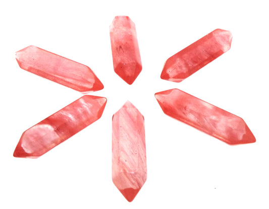 Cherry Quartz Crystal Double Terminated Mini Gemstone Wand