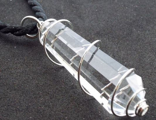 Vogel Double Teminated Quartz Crystal Spiral Pendant