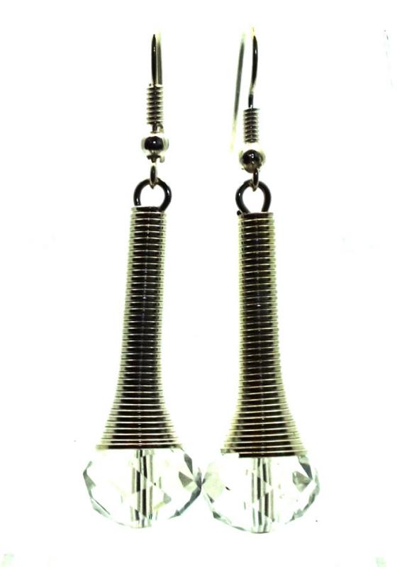 Clear Sparkling Faceted Dropper Fishhook Earrings