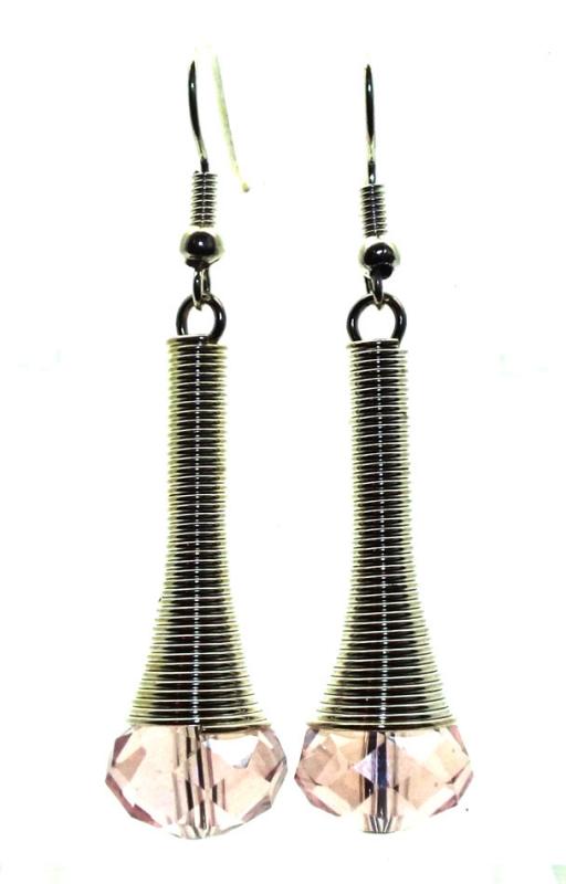 Pink Sparkling Faceted Dropper Fishhook Earrings