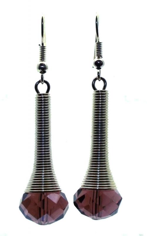 Purple Sparkling Faceted Dropper Fishhook Earrings